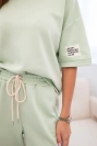 Damen-Viskose-Set mit kurzen Ärmeln und Hosen Helles Mint