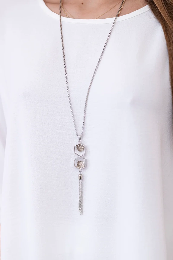 Set of blouse + pants with pendant ecru