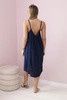 Viskosekleid mit Trägern marineblau