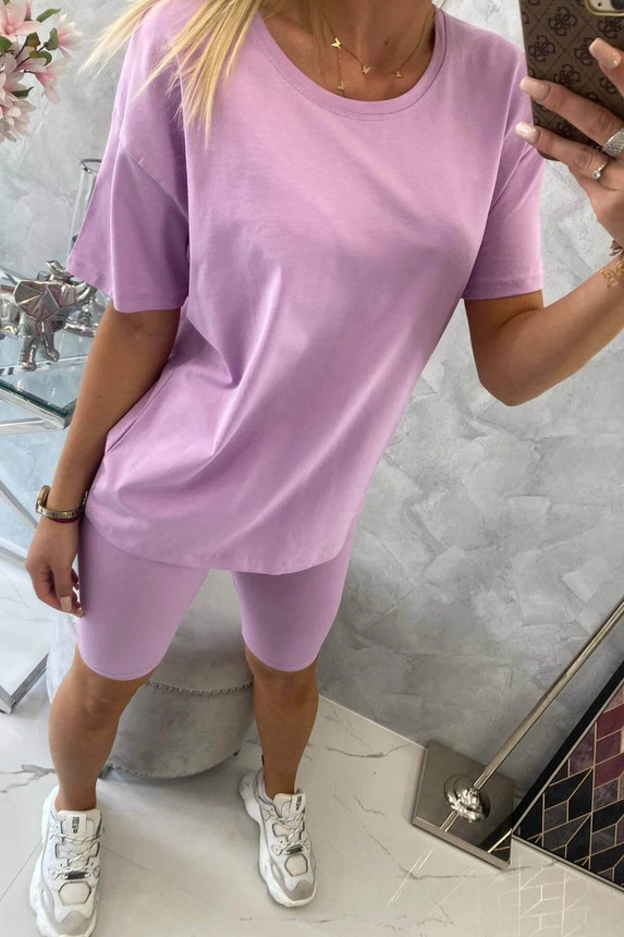 Souprava top+legíny fialová