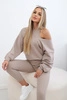 3-piece set sweatshirt + top + leggings dark beige