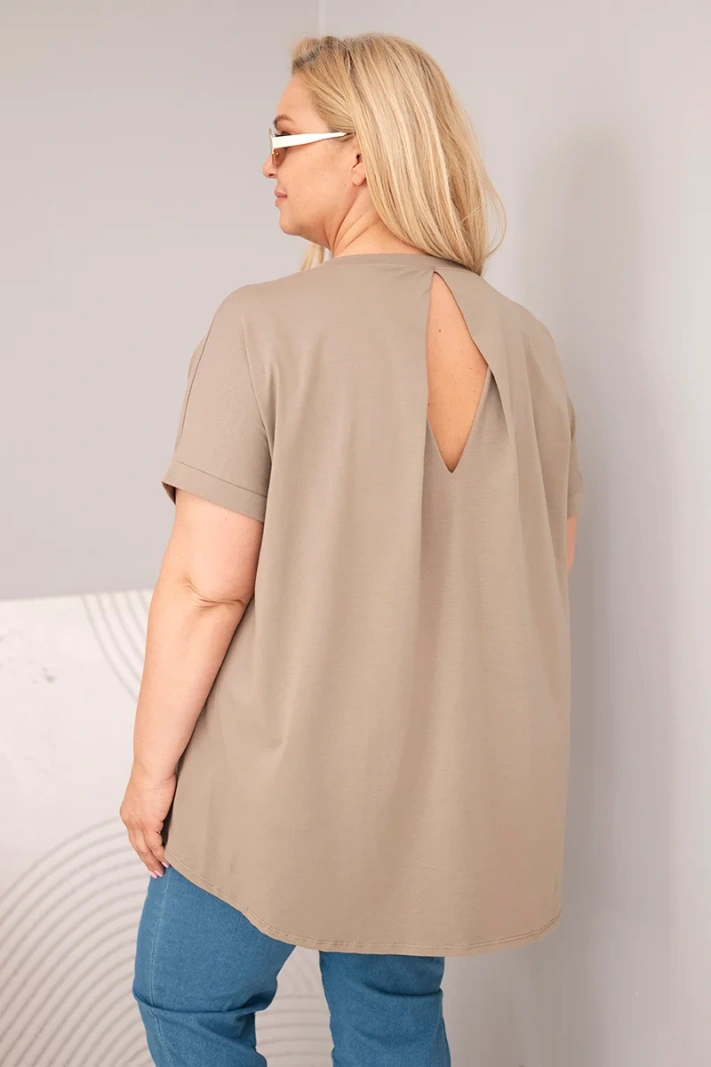 Dámská bavlněná halenka Plus Size s krátkým rukávem fango
