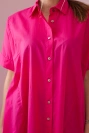 Short-sleeved cotton shirt fuchsia