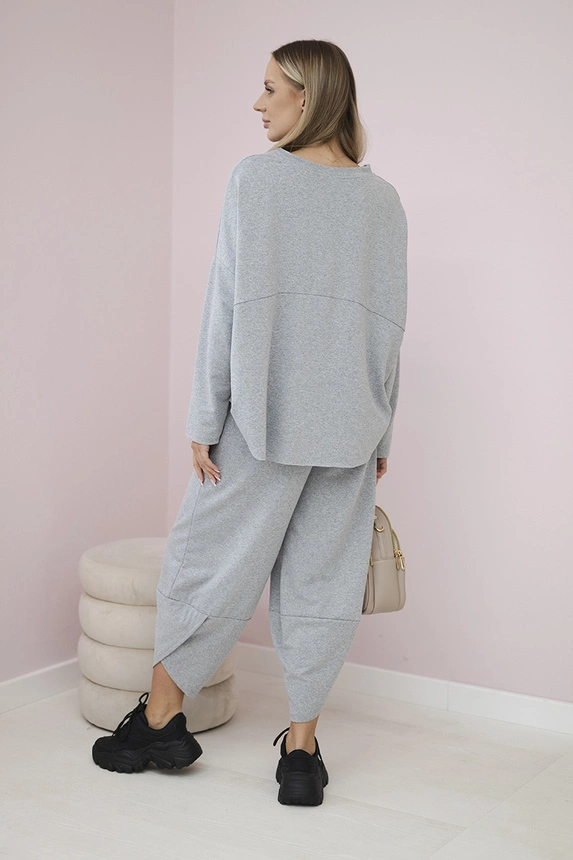 Cotton sweatshirt pants set grey