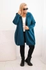 Women's Plus Size hooded and zippered warm sweatshirt teal