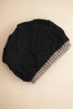 Women's winter hat made of wool with a woven pattern K443 black + cappuccino
