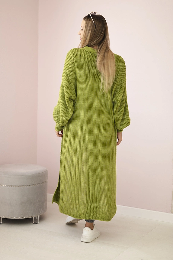 Sweater long cardigan olive