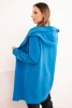 Women's cotton hoodie with an elongated front cornflower blue