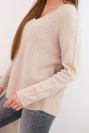 Damenpullover aus Viskose mit V-Ausschnitt dunkelbeige