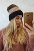 Bojana vilnonė kepurė K265 black+beige+cappuccino