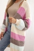 Damenstrickjacke aus Wolle mit bunten Streifen beige