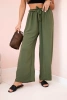 Trousers with a wide waistband light khaki