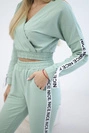 Set mit Zierbändern dunkel mint