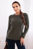 Damenpullover aus Baby-Alpaka mit langen Ärmeln khaki