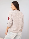 Women's sweater with colorful polka dots and a round neckline beige melange