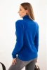 Women's alpaca sweater with turtleneck cornflower blue