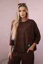 Cotton sweatshirt pants set brown
