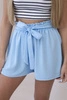 Shorts with viscose tied at the waist blue