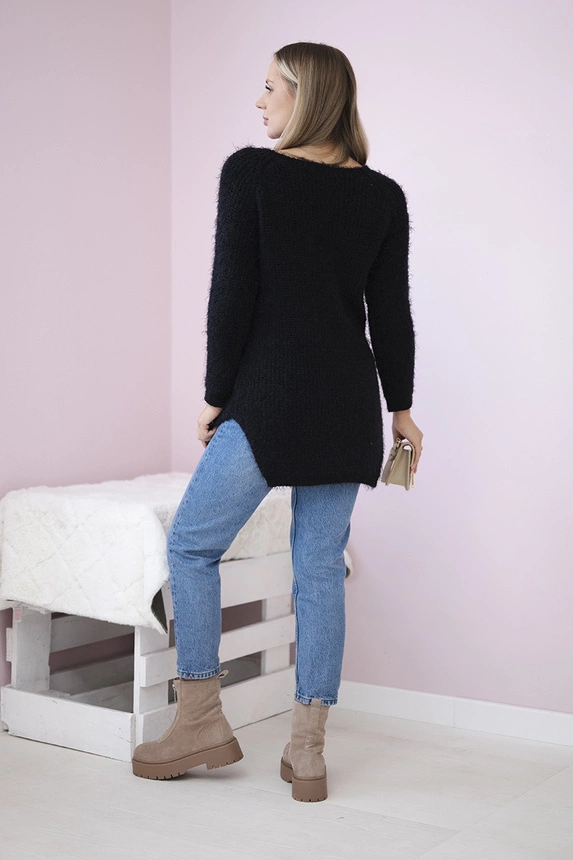 Svetr s chlupem černý