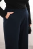 Damen Plus Size Hosen mit weitem Bein und Gürtel schokoladenfarben