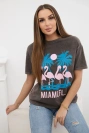 Geriebene Baumwollbluse Miami braun