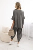 Cotton set blouse + trousers Graphite