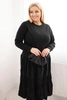 Plus Size women's dress with a flared bottom black