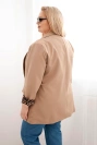 Plus Size women's jacket with leopard lining camel