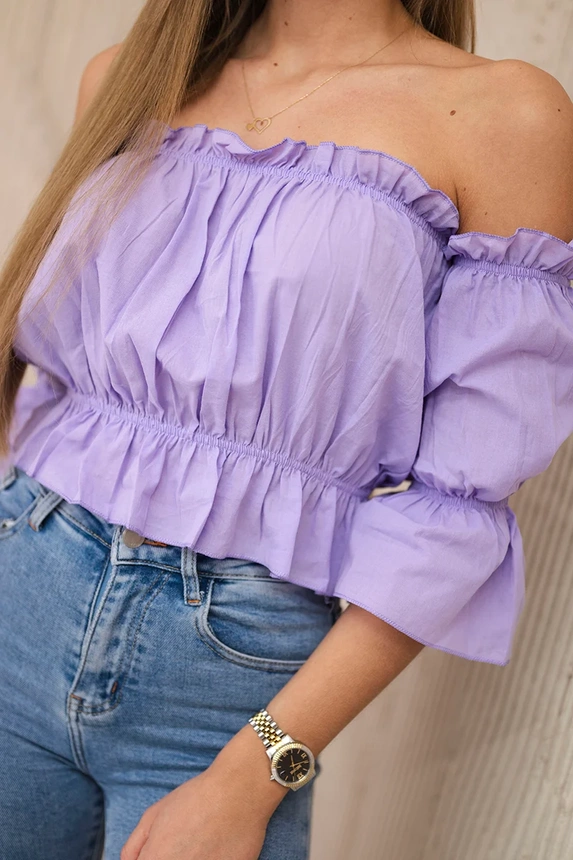 Off-the-shoulder blouse purple