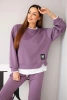 Women's set with a loose sweatshirt and sweatpants purple