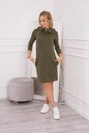 Kleid mit Kapuze und khakifarbenen Taschen