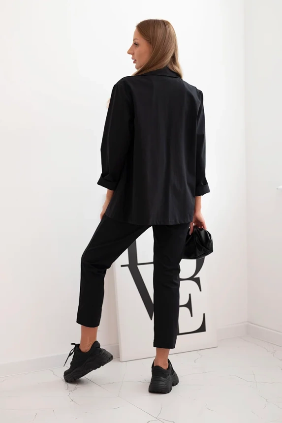 Damen-Set Punto elegante Jacke und Hose schwarz