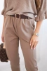 Women's viscose pants with a belt and tapered leg fango