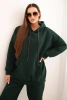 Women's insulated cotton tracksuit with a hood dark green