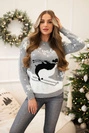 Christmas motif sweater gray