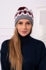 Women's cap Laila K283 dark grey+white+burgundy