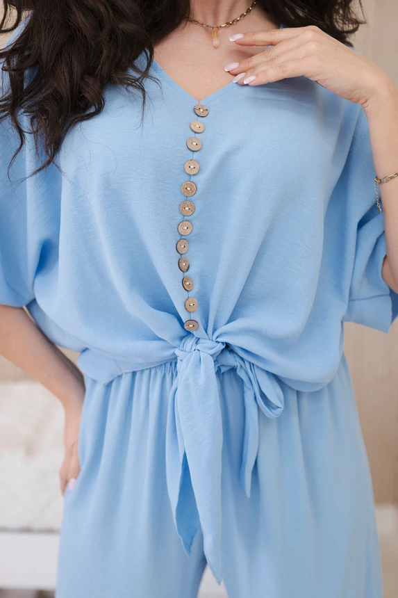 Set of blouses with pants blue