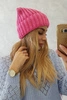 Magda Mütze mit Umschlag K293 rosa neon