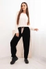 Women's viscose pants with a scarf belt black
