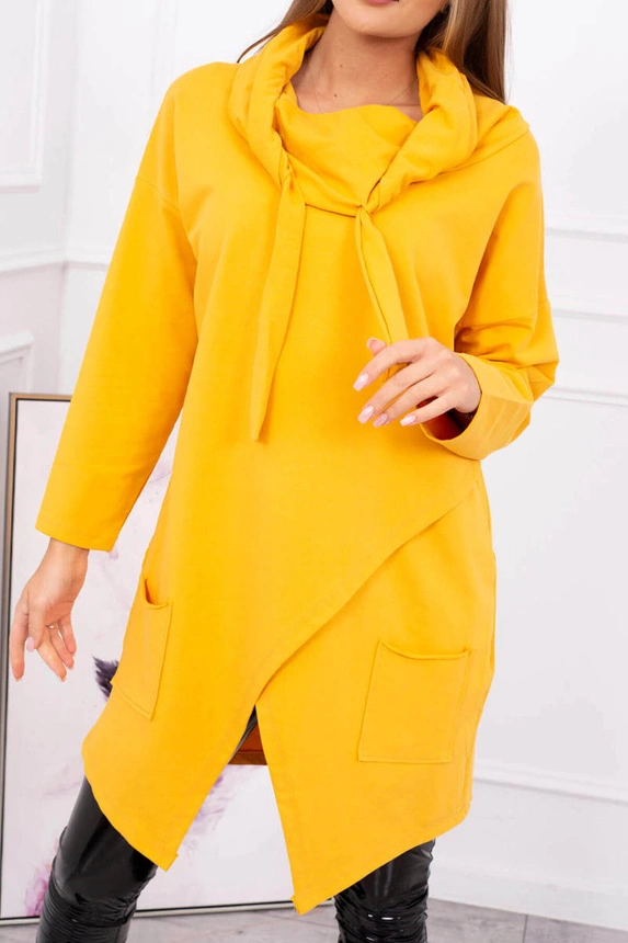 Tunic with envelope front Oversize mustard