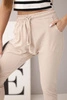 Women's sweatpants with an elastic waistband and drawstring beige