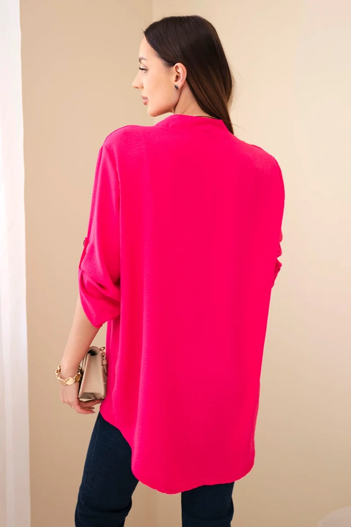 Blúzka s dlhším chrbtom fuchsia