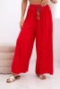Women's wide-leg viscose trousers red