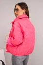Spring women's quilted jacket with a floral pattern pink