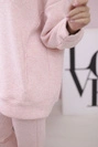 Zateplený set s mikinou s kapucí prášková růžová melanž