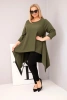 Dámska tunika Plus Size bavlnená s asymetrickým strihom khaki