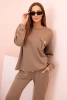 Women's set buttercream sweatshirt and pants with elastic fango