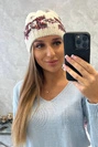 Moteriška kepurė Otylia K387 ecru+bordeaux