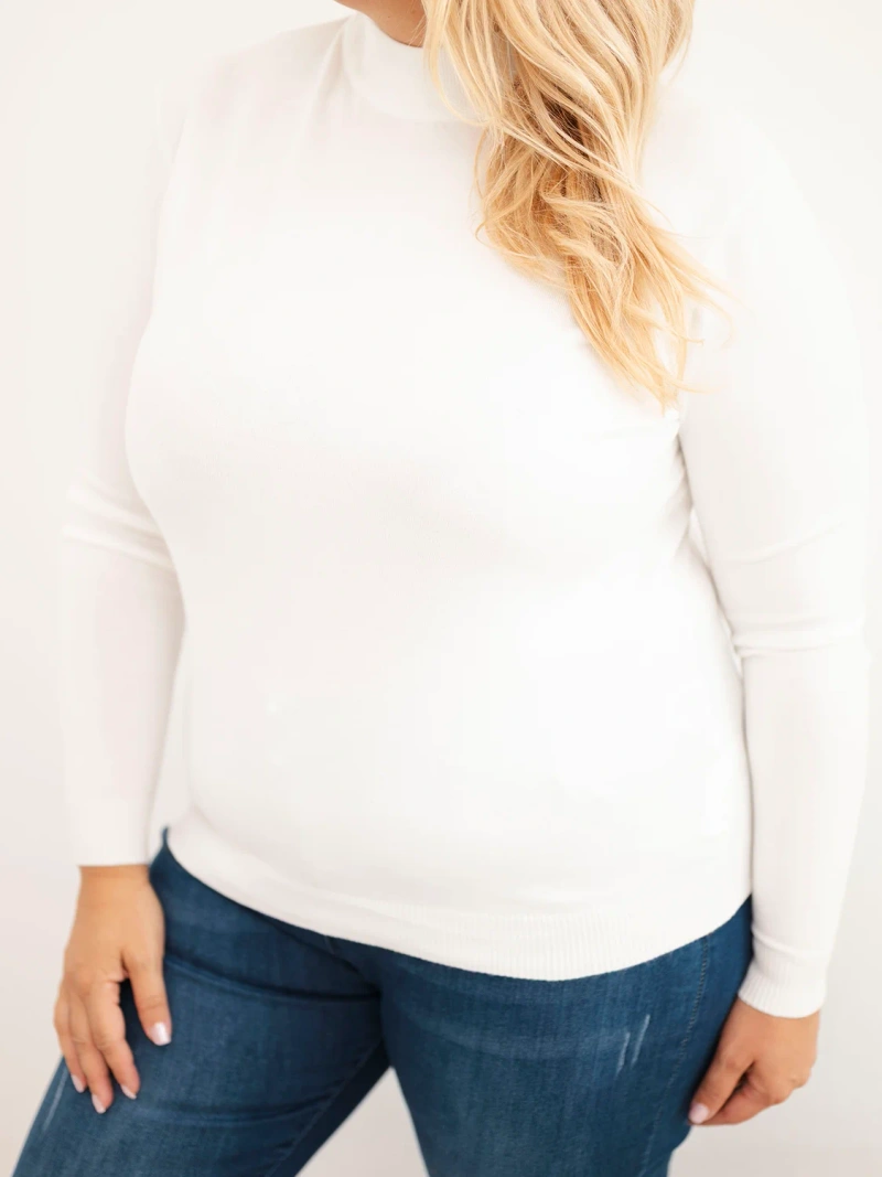 Damenpullover Plus Size aus Viskose mit Rollkragen ecru