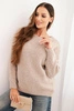 Damenpullover aus Wolle mit langen Ärmeln und rundem Ausschnitt beige
